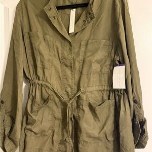 NWT women’s sz xxl Olive Green Utility Jacket with drawstring waist.